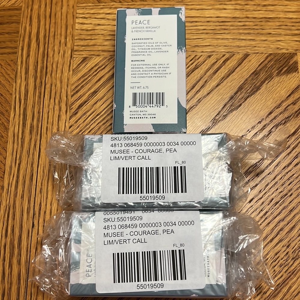 NEW IN BOX MUSEE PEACE BAR SOAP 3PACK! - Picture 4 of 4